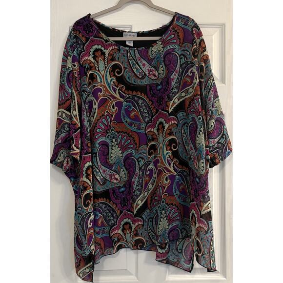 Catherine’s Women’s Tops 2X ~SET OF 3~ Bohemian Blouses Stretchy Flowy Cool EUC - Picture 4 of 16